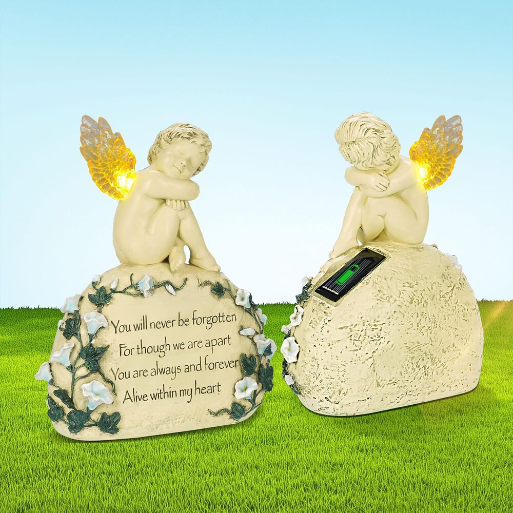7262 Inyasnowdis Solar Garden Angel Memorial Statue - Bereavement Gifts